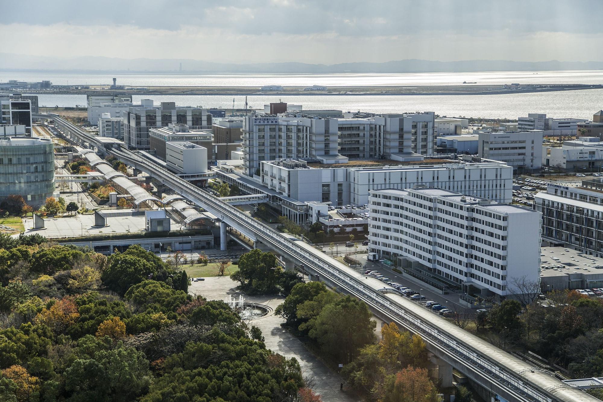 Kobe Portopia Hotel Exteriér fotografie Aerial view of the station